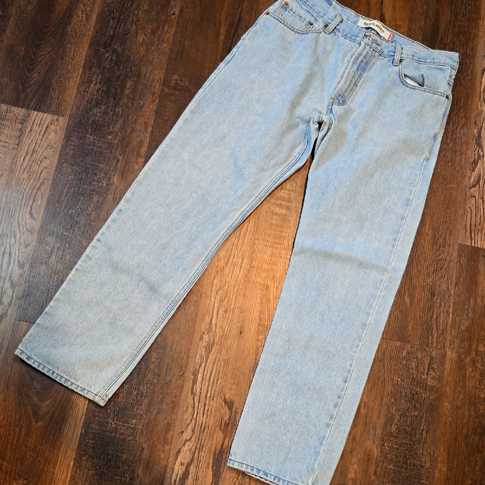 Levi's 505 Blue Straight Jeans Classic Denim, sz 36x34, excellent cond.